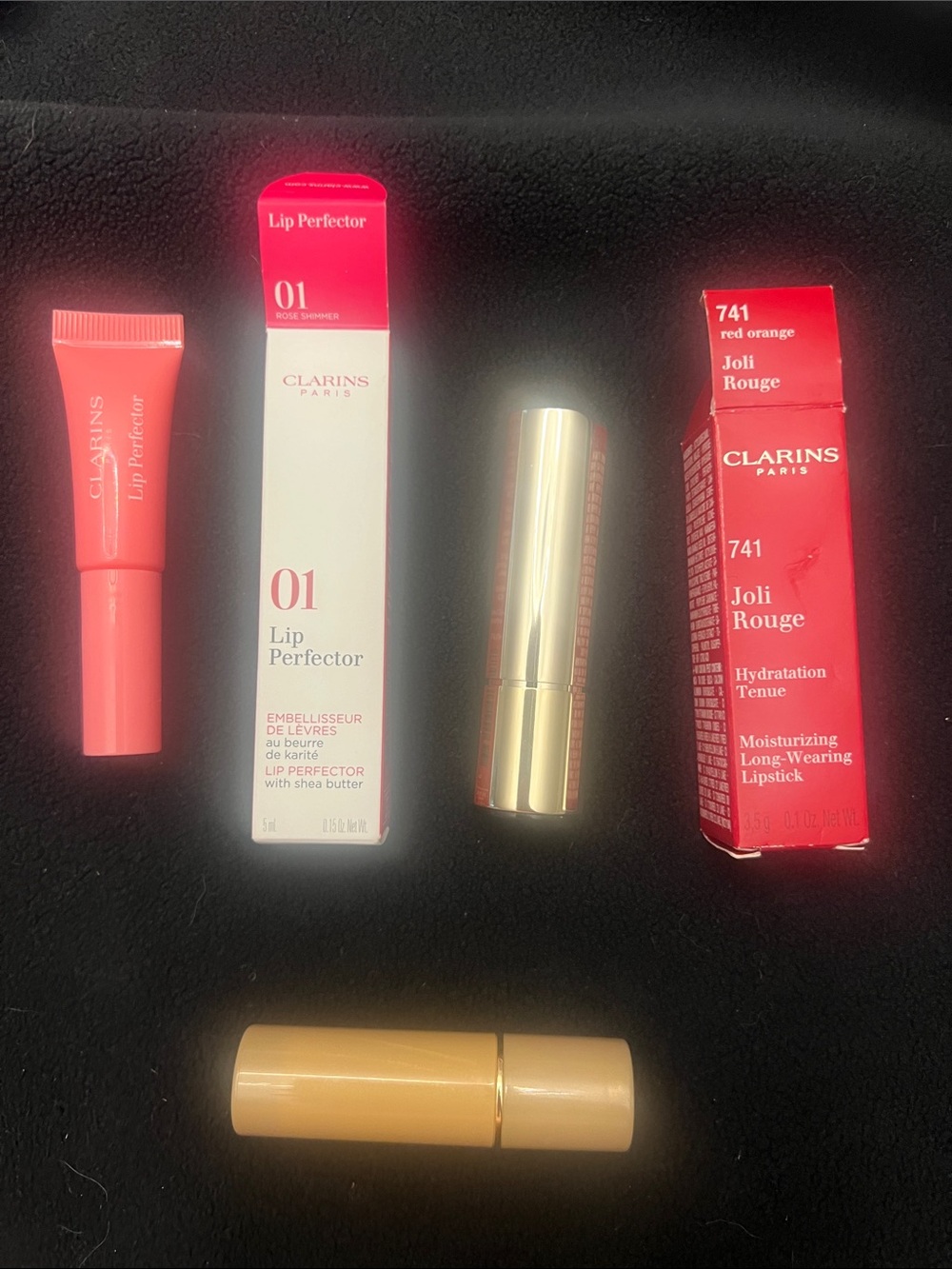 Clarins Lip Perfector & Joli Rouge Lipstick,Elizabeth Aden Lipstick & refillable